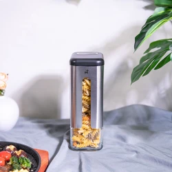 وعاء كاراجا شينكس إينوكس الزجاجي لحفظ الطعام سعة 1210 مل، تصميم أنيق مع غطاء محكم، مناسب لتخزين وتنظيم الأطعمة والمكونات في المطبخ بشكل عملي