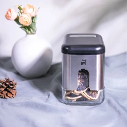 Karaca Shinex Inox Glass Storage Container S 480ml with Elegant Design, Durable Glass Food Storage Jar for Kitchen Organization and Everyday Use