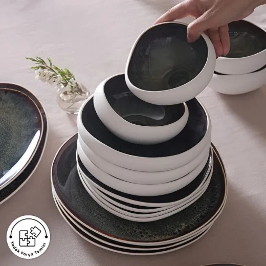 Karaca Red Carpet Earth Collection Galactic White 55-Piece Dinner Set for 12 People, elegant nature-inspired design for stylish dining - karaca - Image 2
