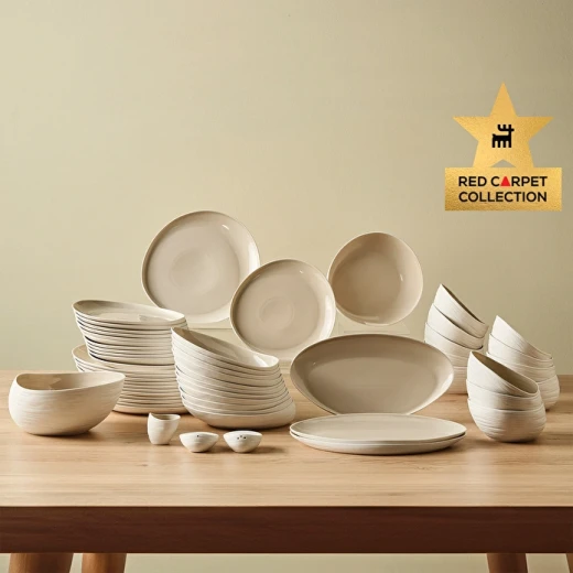 Karaca Red Carpet Earth Collection Rise 55 Pieces 12 Person Porcelain Dinner Set with Elegant Natural Design for Daily Use and Special Occasions Karaca Red Carpet Earth Collection Rise 55 Pieces 12 Person Porcelain Dinner Set with Elegant Natural Design for Daily Use and Special Occasions