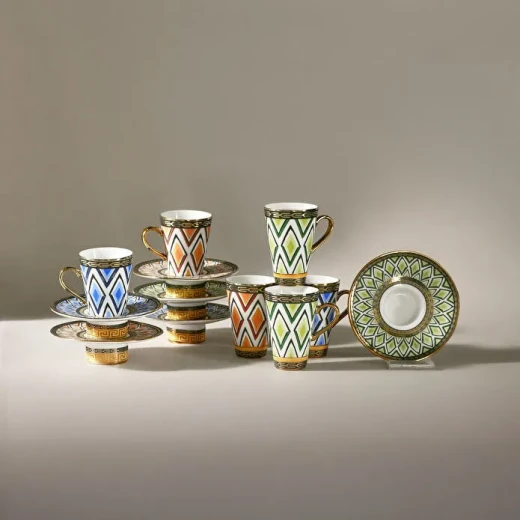 Karaca Enola 12 Pieces Coffee Cup Set for 6 People 85 ml Bone with Elegant Design for Traditional Turkish Coffee Serving - karaca - Image 4