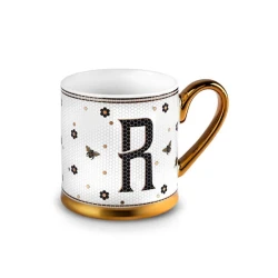 Karaca Letter R Mug 330ml – Premium Initial Coffee & Tea Mug with Elegant Letter R Design, Perfect for Hot & Cold Drinks, Ideal Gift for Home & Office