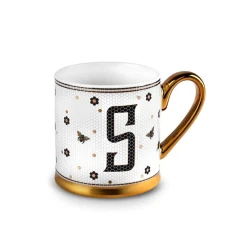 Karaca Letter S Mug 330ml – Premium Initial Coffee & Tea Mug with Elegant Letter S Design, Perfect for Hot & Cold Drinks, Ideal Gift for Home & Office