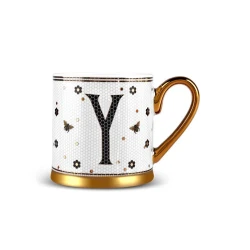 Karaca Letter Y Mug 330ml – Premium Initial Coffee & Tea Mug with Elegant Letter Y Design, Perfect for Hot & Cold Drinks, Ideal Gift for Home & Office