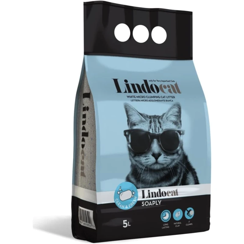 Lindo Cat Cat Litter Fresh Soap Scent 5 Liter Economical Size Highly Absorbent Clumping Natural Odor Control - Lindocat