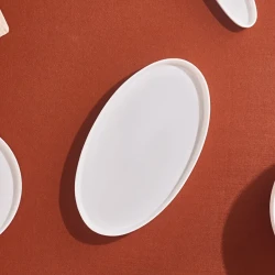 Karaca Stream Basic Line Small Boat Plate 25 cm made of New Bone, elegant modern serving plate for appetizers, desserts and side dishes