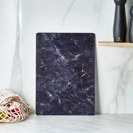 لوح تقطيع زجاجي كاراجا أياز 25 × 35 سم، تصميم عصري بسطح متين وقاعدة مانعة للانزلاق، مثالي لتحضير الخضروات والفواكه واللحوم بسهولة - كراجا - Image 2