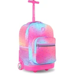 J World New York Sunrise Rolling Backpack (18) Confetti | Convertible Wheeled School Backpack - J world