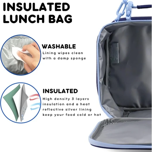 J World New York Cody Lunch Bag Navy | Insulated Lunch Bag with Shoulder Strap - J world - Image 5