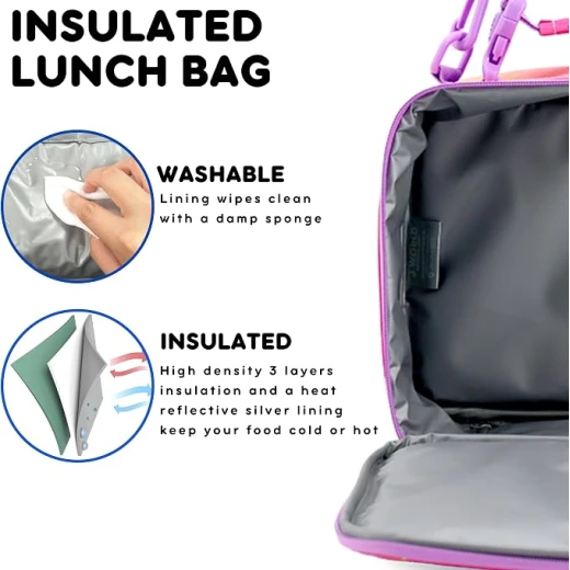 J World New York Cody Lunch Bag Confetti | Insulated Lunch Bag with Shoulder Strap - J world - Image 6