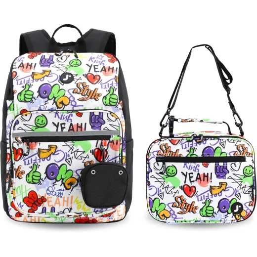 J World New York Junior Set: Backpack & Lunch Box Street Art | Matching Kids School Set J World New York Junior Set: Backpack & Lunch Box Street Art | Matching Kids School Set