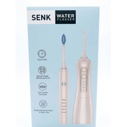 جهاز تنظيف الأسنان SENK 2 في 1، خيط مائي وفرشاة كهربائية، خزان 320 مل، شحن USB، إزالة البلاك وتنظيف عميق للفم