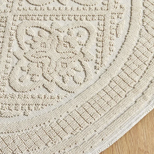 Karaca Home Vio Round Rug Ekru 100x100 cm – Elegant Soft Decorative Floor Mat for Home - karaca - Image 3