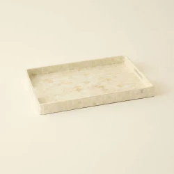 صينية ديكور كاراجا هوم كاري مقاس 39 × 29.5 × 3.5 سم – مصنوعة من الكابيز وألواح MDF بتصميم أنيق لتقديم الضيافة وتزيين المنزل