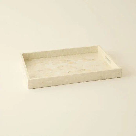 صينية ديكور كاراجا هوم كاري مقاس 45 × 35 × 4 سم – مصنوعة من الكابيز وألواح MDF بتصميم فاخر لتقديم الضيافة وتنسيق ديكور المنزل - كراجا - Image 2