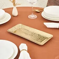 Karaca Home Loren Decorative Tray Gold 33 × 15 cm – Stainless Steel Elegant Serving & Home Decor Tray