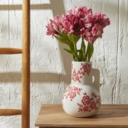 Karaca Home Cannes Red Vase 16.7 × 16.7 × 22.9 cm – Elegant Decorative Vase for Modern Home Décor