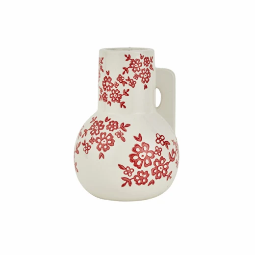 Karaca Home Cannes Red Vase 16.7 × 16.7 × 22.9 cm – Elegant Decorative Vase for Modern Home Décor - karaca - Image 2