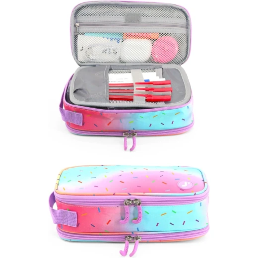 J World New York Doodle Pencil Case Confetti | Large-Capacity Pouch with Handle Strap - J world - Image 6