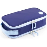 J World New York Doodle Pencil Case Navy | Large-Capacity Pouch with Handle Strap - J world
