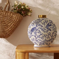 كوب ديكوري كاراجا هوم ليسبون بول من السيراميك مقاس 28.5×11×31 سم مزين يدويًا لإضافة لمسة فنية للمنزل