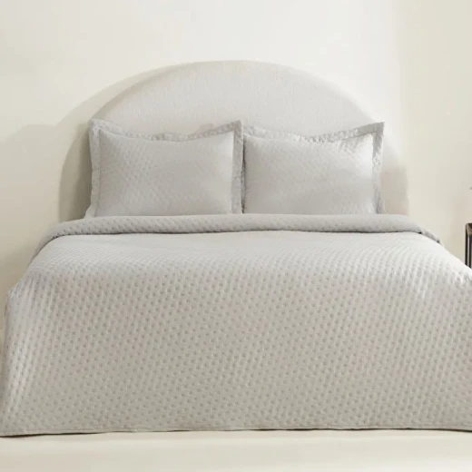 مفرش سرير كاراجا هوم بريز سوفت مفرد رمادي 160×240 سم مع 2 غطاء وسادة مزين بحواف من بوليستر 100% - كراجا - Image 6