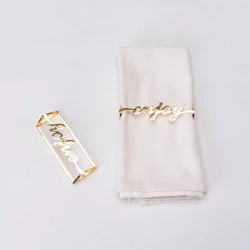 Karaca Home Enjoy 2 Piece Metal Napkin Ring Set 4 cm Elegant Dining Table Accessory