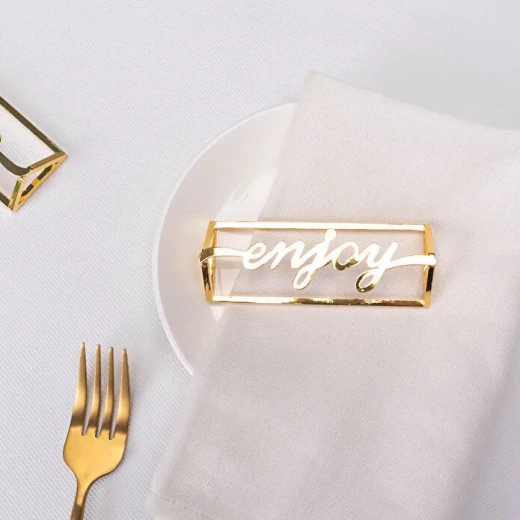 Karaca Home Enjoy 2 Piece Metal Napkin Ring Set 4 cm Elegant Dining Table Accessory - karaca - Image 4