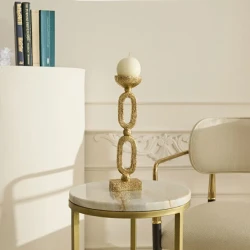 Karaca Home Helen Candle Holder Polyresin 8.5x7.5x28.5 cm Elegant Decorative Home Accessory