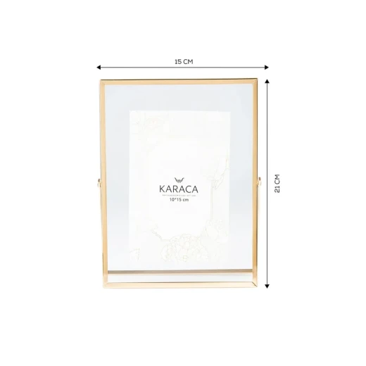 إطار صور كاراجا ماجيك ذهبي 15×21 سم من المعدن بتصميم أنيق لعرض الصور والذكريات - كراجا - Image 2