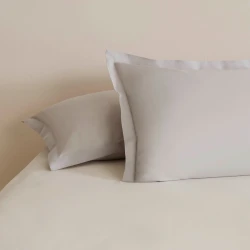 طقم أغطية وسائد كاراجا هوم بيسيك بحواف قطعتين رمادي 50×70 سم من القطن 100%