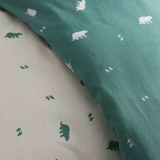 طقم غطاء لحاف للأطفال كاراجا هوم مارتي أخضر من القطن 100% مقاس 100×150 سم مع شرشف وغطاء وسادة - كراجا - Image 4
