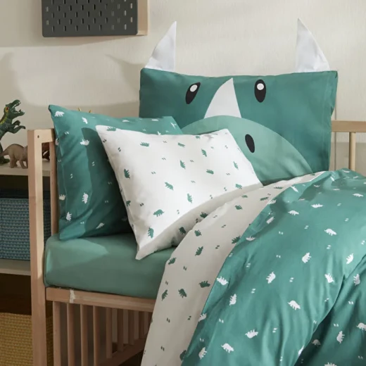 طقم غطاء لحاف للأطفال كاراجا هوم مارتي أخضر من القطن 100% مقاس 100×150 سم مع شرشف وغطاء وسادة - كراجا - Image 7