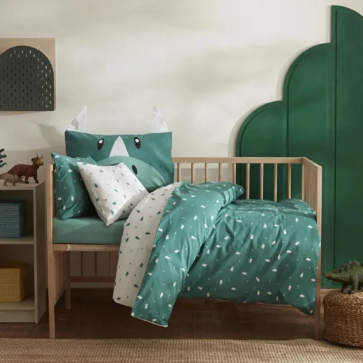 طقم غطاء لحاف للأطفال كاراجا هوم مارتي أخضر من القطن 100% مقاس 100×150 سم مع شرشف وغطاء وسادة طقم غطاء لحاف للأطفال كاراجا هوم مارتي أخضر من القطن 100% مقاس 100×150 سم مع شرشف وغطاء وسادة