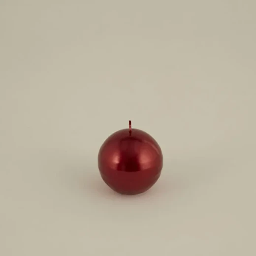 Karaca Home Red Ball Candle 7 cm – Decorative Paraffin Sphere Candle for Home Decor