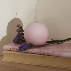 Karaca Home Pink Ball Candle 6 cm – Decorative Paraffin Sphere Candle for Home Decor