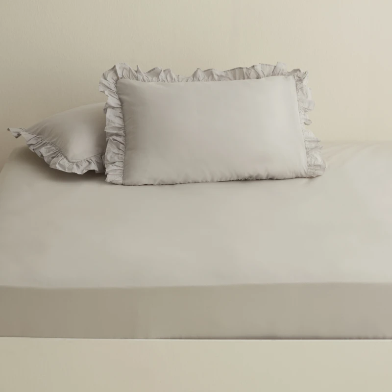 Karaca Home Basic 100% Cotton Single Flat Bed Sheet Gray 160x240 cm Soft Breathable Bedding for Everyday Use - karaca