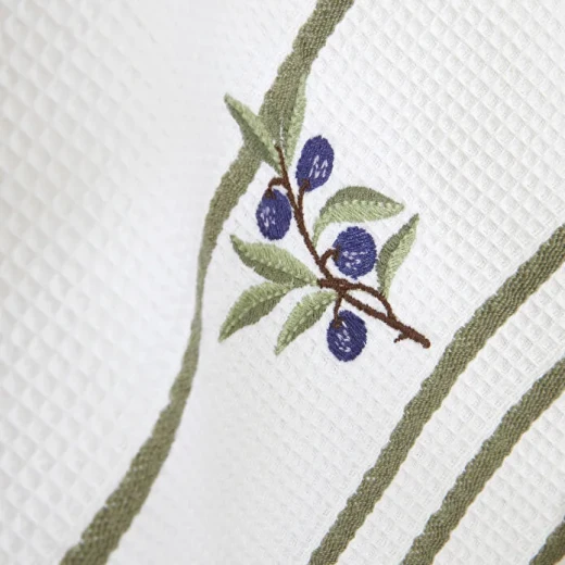 Karaca Home Olive Branch 2 Piece Kitchen Towels Set 40x60 cm, Elegant Cotton Towels with Olive Branch Design, Highly Absorbent and Stylish Kitchen Decor - karaca - Image 2