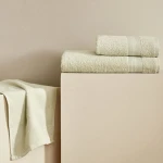 Karaca Home Soft Touch 100% Cotton Towel Sage Green 30x50 cm, Soft Face and Hand Towel with High Absorbency and Elegant Daily Use Design - karaca