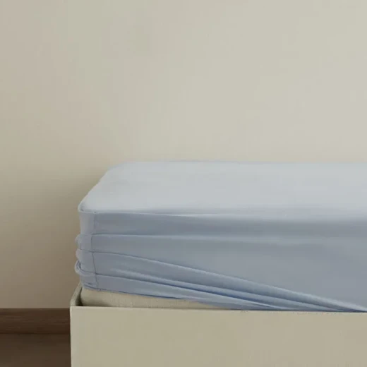 Karaca Home Basic Single Fitted Sheet 100% Cotton 100x200+30 cm Blue Color Karaca Home Basic Single Fitted Sheet 100% Cotton 100x200+30 cm Blue Color