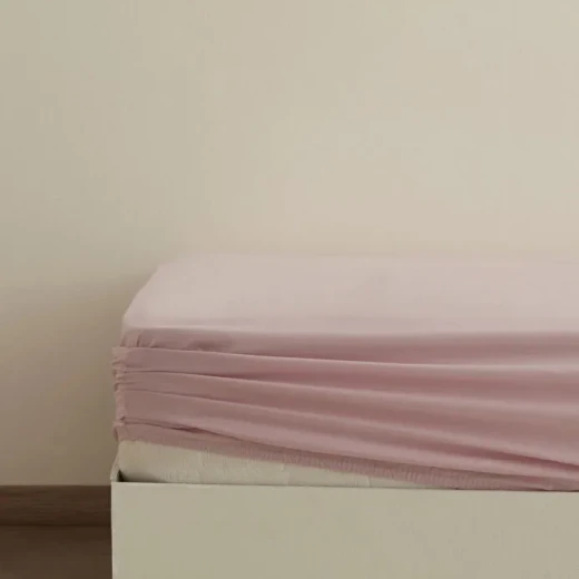 Karaca Home Basic Single Fitted Sheet 100% Cotton 100x200+30 cm Powder Color Karaca Home Basic Single Fitted Sheet 100% Cotton 100x200+30 cm Powder Color