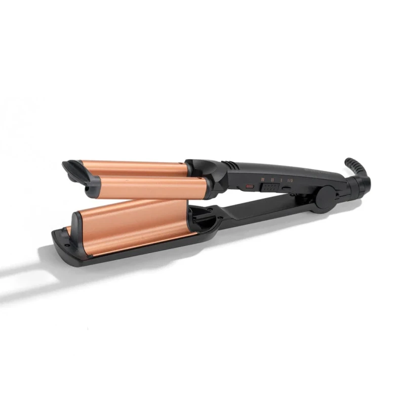 مكواة تجعيد الشعر Babyliss Deep Waver بألواح سيراميك التورمالين، 3 إعدادات لدرجة الحرارة، 200 درجة مئوية كحد أقصى - بيبي ليس