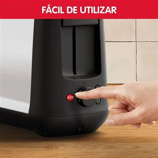Moulinex  slice(s) 1000W Black,Stainless steel Toaster (1 slice(s), Black, Stainless steel, Stainless steel, Rotary, 1000 W) - MOULINEX - Image 2
