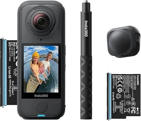 كاميرا إنستا360 إكس4 إير، حزمة المبتدئين، أسود، تصوير بزاوية 360 درجة، دقة 8K، بطارية إضافية، عصا سيلفي غير مرئية 44.8 بوصة كاميرا إنستا360 إكس4 إير، حزمة المبتدئين، أسود، تصوير بزاوية 360 درجة، دقة 8K، بطارية إضافية، عصا سيلفي غير مرئية 44.8 بوصة