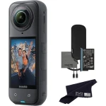 كاميرا Insta360 X5 - كاميرا تصوير الحركة 360 المقاومة للماء، مزودة بمستشعر 1/1.28 بوصة، فيديو 8K 360 HDR، صور بدقة 72 ميجابكسل، تصوير 4K بمعدل 60 إطارًا في الثانية بعدسة واحدة، أداء محسّن في الإضاءة المنخفضة، عدسات مطورة قابلة للاستبدال من قبل المستخدم، ش - انستا 360