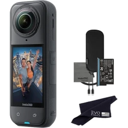 كاميرا Insta360 X5 - كاميرا تصوير الحركة 360 المقاومة للماء، مزودة بمستشعر 1/1.28 بوصة، فيديو 8K 360 HDR، صور بدقة 72 ميجابكسل، تصوير 4K بمعدل 60 إطارًا في الثانية بعدسة واحدة، أداء محسّن في الإضاءة المنخفضة، عدسات مطورة قابلة للاستبدال من قبل المستخدم، ش
