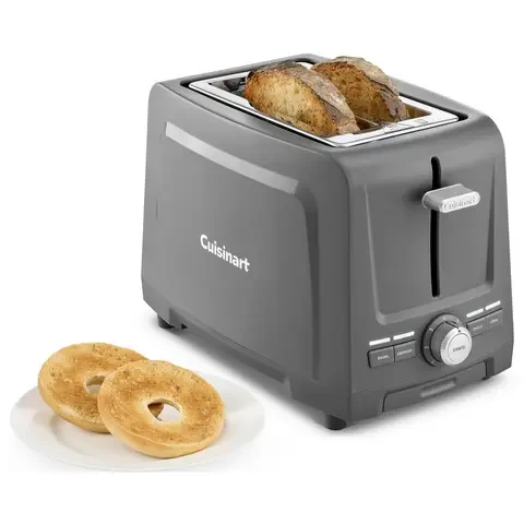 Cuisinart CPT1200E Toaster, 2-Slice, 2-Slot, 7 Browning Levels, Electronic Browning Control, Timer, Removable Crumb Tray, Grey & Silver - Cuisinart - Image 2