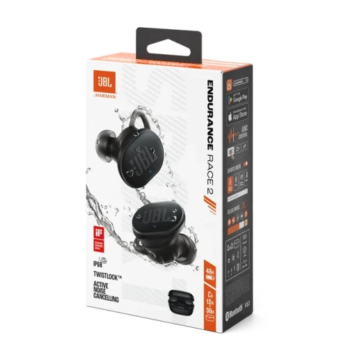 JBL Endurance Race 2 Wireless Earbuds, IP68 Waterproof & Dustproof, Up to 48 Hours Battery, ANC, Sports Mode, Black - JBL - Image 3