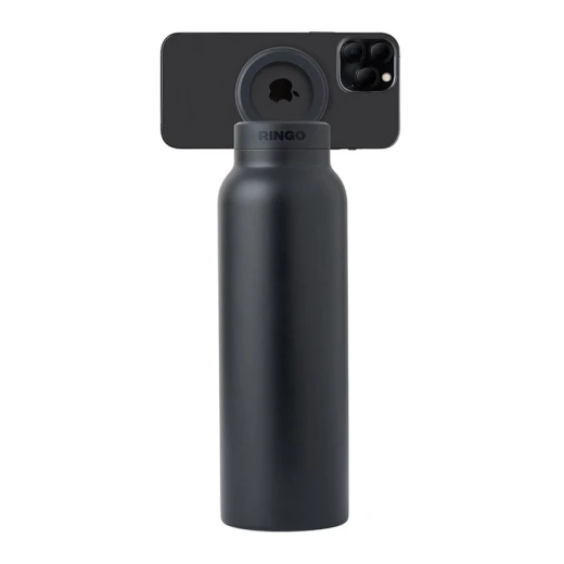 Ringo Insulated Water Bottle | Compatible MagSafe With Phone Holder | Stainless Steel Water Bottle With Magnetic Phone Tripod Mount | Hot for 12H, Cold for 24H, 360° Rotate - Black 32oz Ringo Insulated Water Bottle | Compatible MagSafe With Phone Holder | Stainless Steel Water Bottle With Magnetic Phone Tripod Mount | Hot for 12H, Cold for 24H, 360° Rotate - Black 32oz