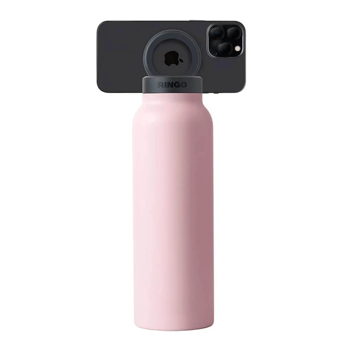 Ringo MagSafe Water Bottle 32oz, 950ml, Magnetic Phone Holder, Stainless Steel, Insulated, Leakproof, BPA-Free, Pink - Ringo